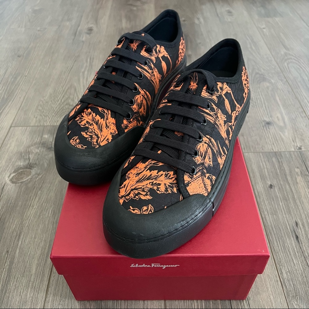 Salvatore Ferragamo Men’s Rebel Printed Low Top Sneaker
